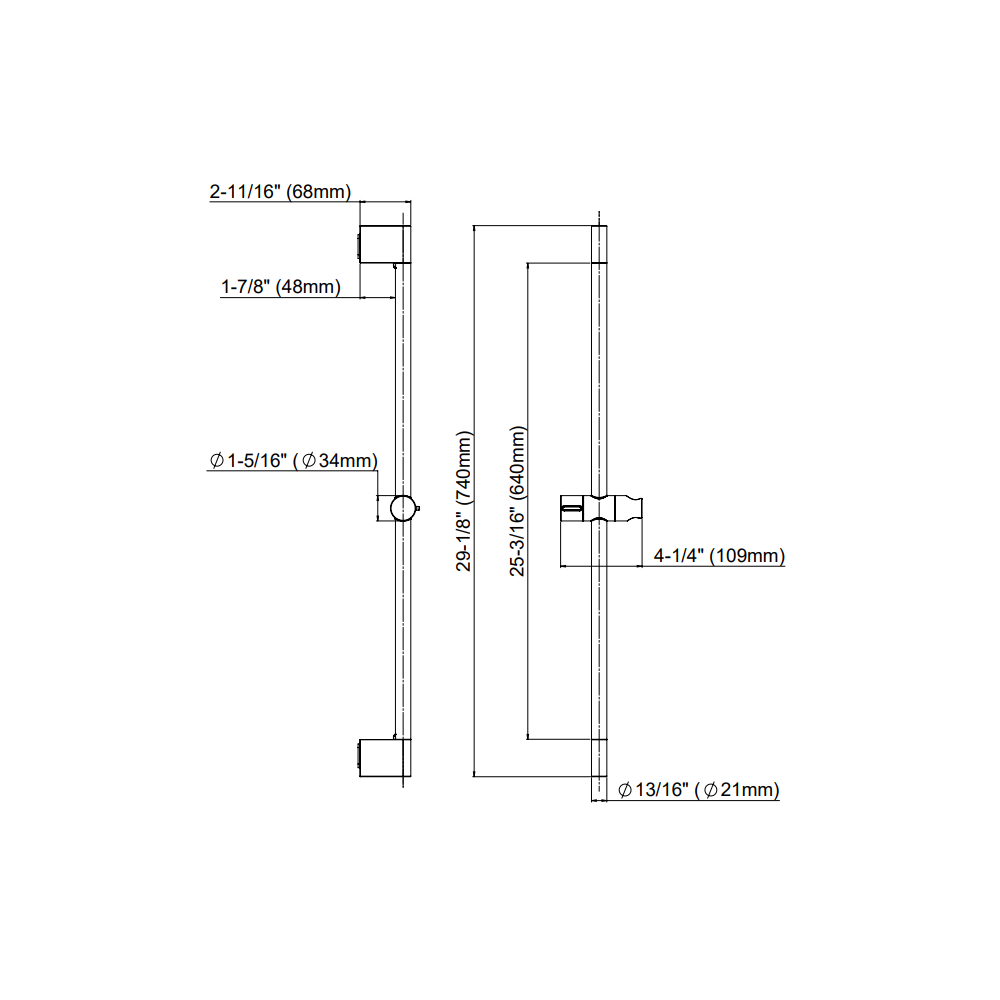 TOTO TBW07019U#CP Slide Bar, 30"