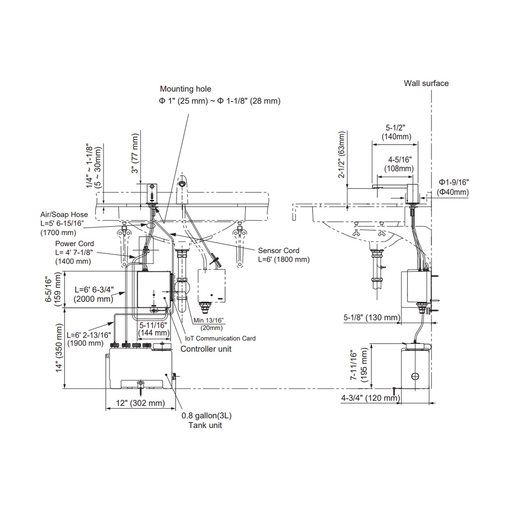 TOTO TES202ABI4#CP Iot Asd Kit W/2Spouts Round S