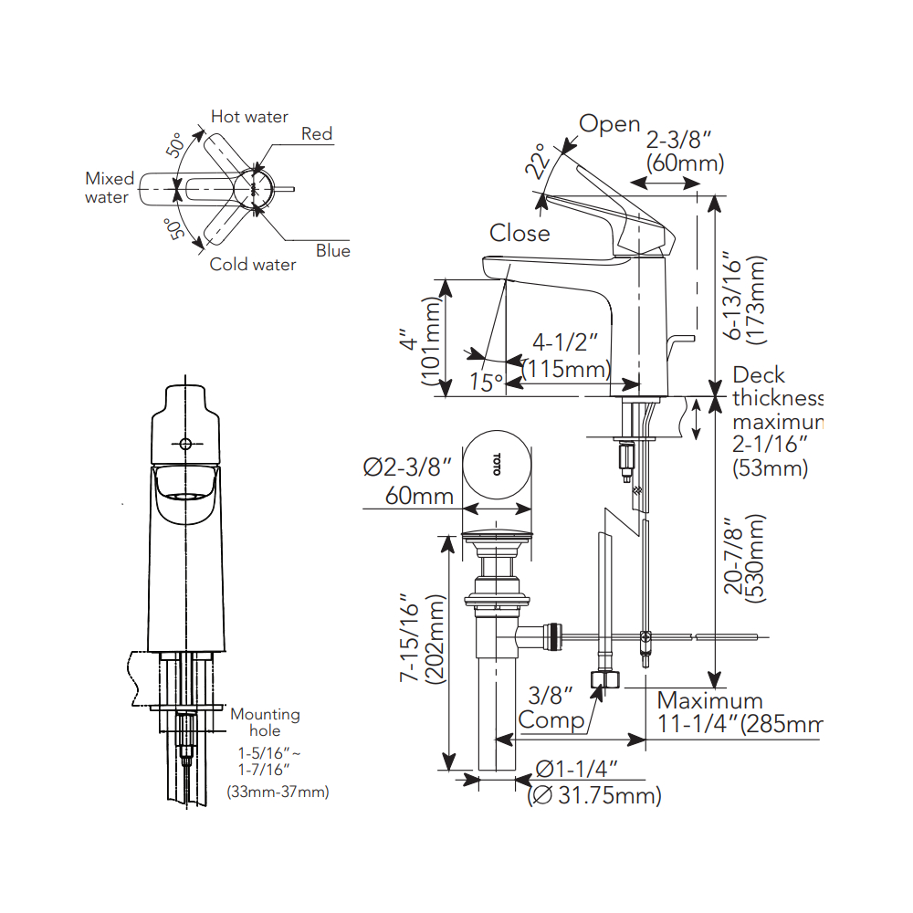 TOTO TLG03301U#PBR Faucet Single Lav Gs