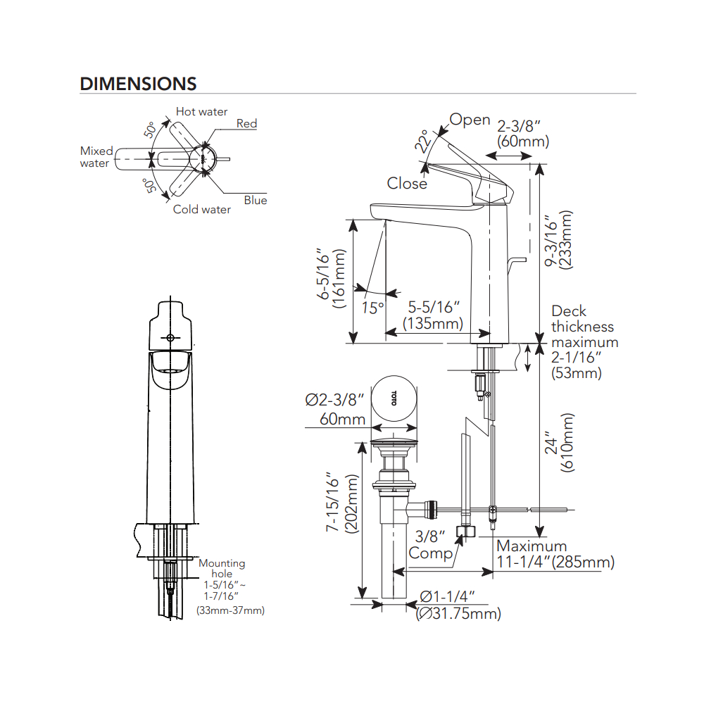 TOTO TLG03303U#PFG Faucet Single Lav Gs(M)