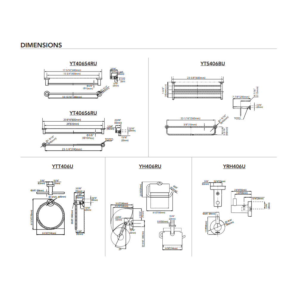 TOTO YTS406BU#CP Towel Shelf, Series L(Round) Chrome