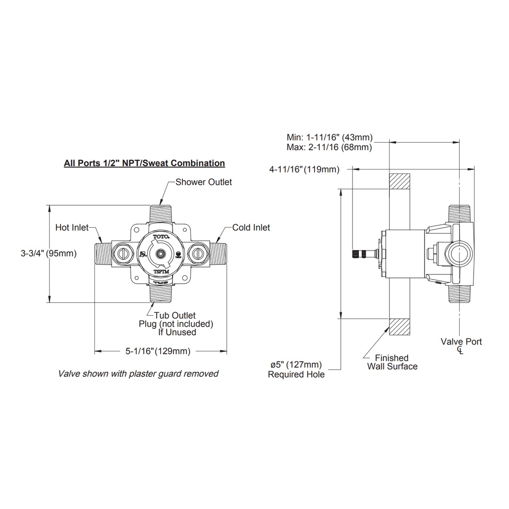 TOTO TSPTM Pressure Balance Valve