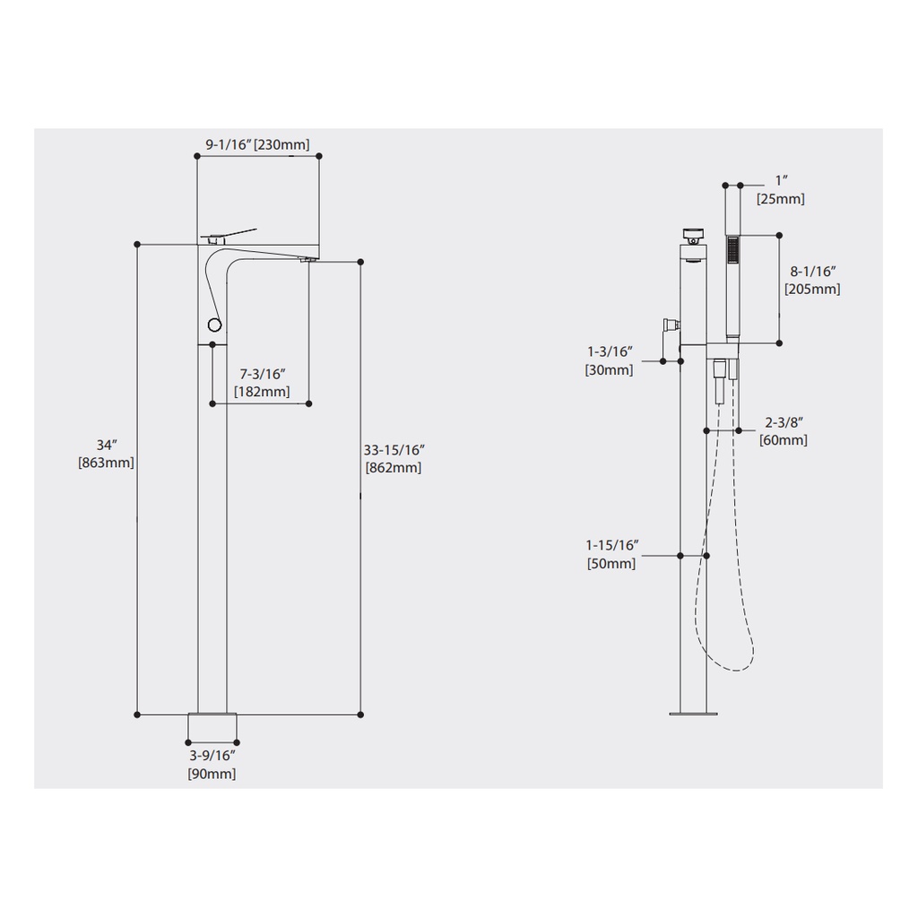 Aquabrass 19N85 Chicane Floormount Tub Filler