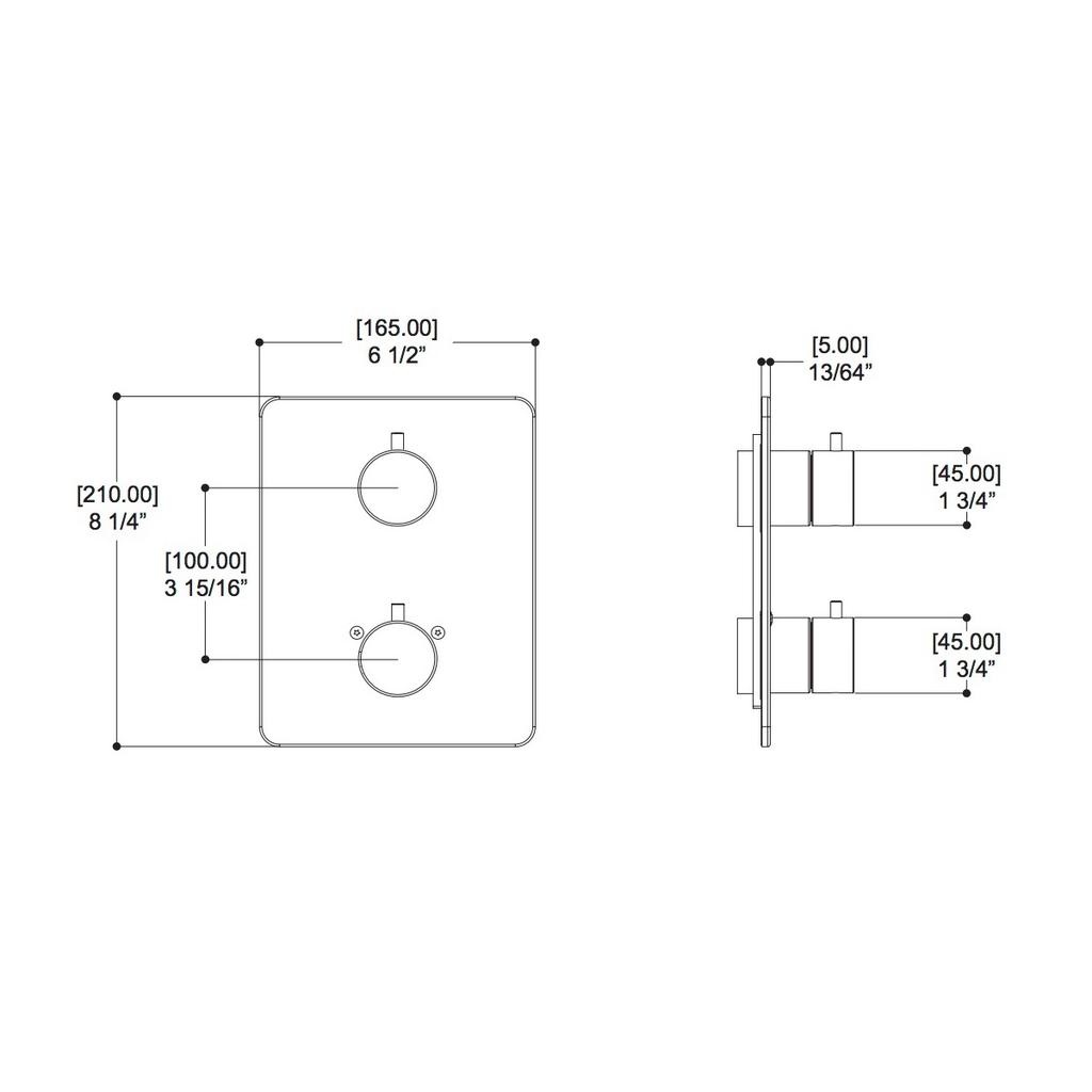 ALT 30883 Via Dante Uniplex T23 Trim Kit 3 Way Non-Shared Chrome 2