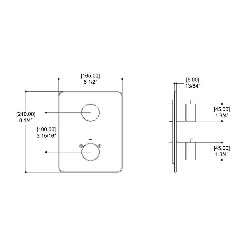 ALT 30882 Via Dante Uniplex T23 Trim Kit 2 Way Non Shared Chrome 2
