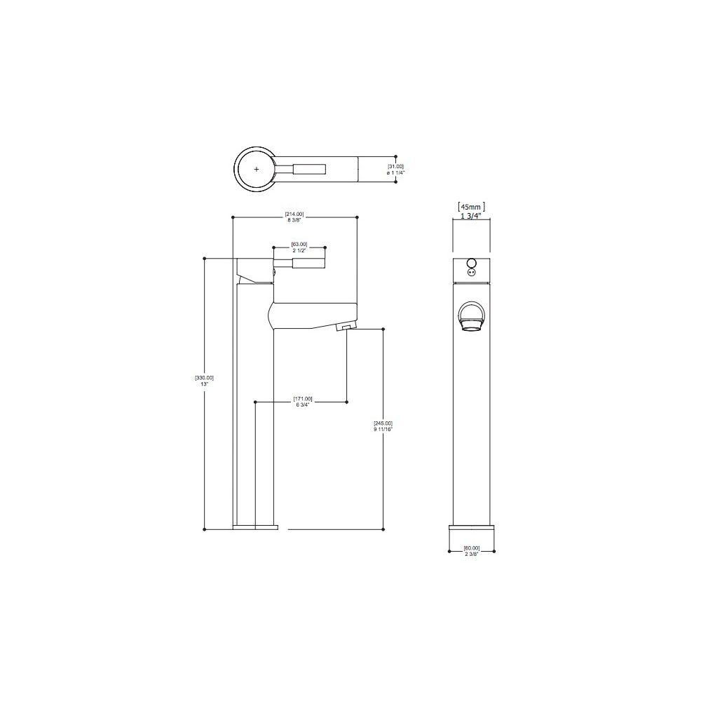 Aquabrass 27420 Geo Tall Single Hole Lavatory Faucet Polished Chrome 2