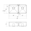 Julien 003281 Classic Sink Undermount Double L18X16X8 R15X16X8 2