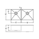 Julien 003249 Classic Sink Undermount Double L15X16X8 R18X16X10 2
