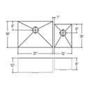 Julien 003239 Classic Sink Undermount Double L21X18X10 R12X16X8 2