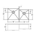 Julien 003236 Classic Sink Undermount Double L18X18X10 R15X16X8 2