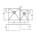Julien 003233 Classic Sink Undermount Double L18X18X10 R12X16X8 2