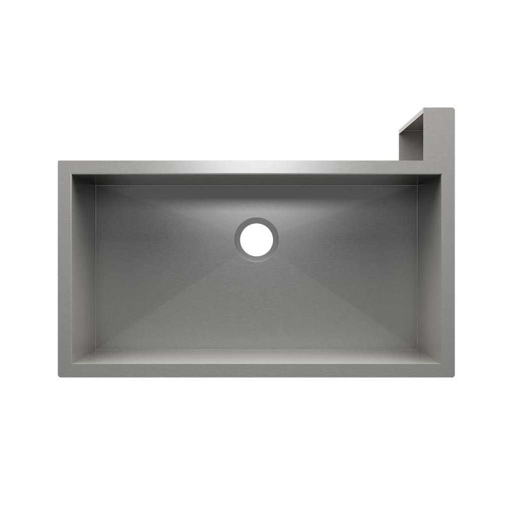 Julien 005305 Socialcorner Sink Undermount Flat Aprons Right Corner Single 35X18X10 1