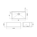 Julien 005305 Socialcorner Sink Undermount Flat Aprons Right Corner Single 35X18X10 2