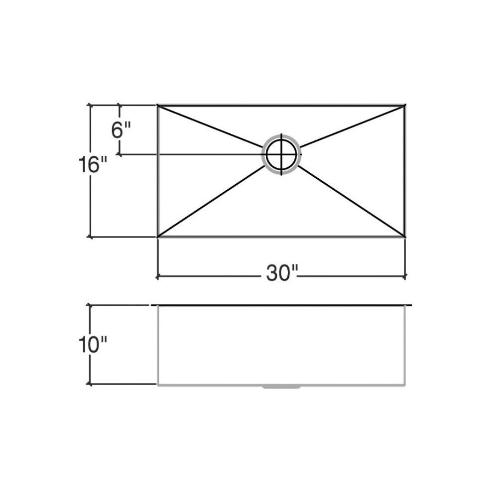 Julien 003908 J7 Sink Undermount Single 30X16X10 2