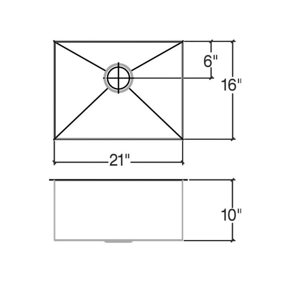 Julien 003914 J7 Sink Undermount Single 21X16X10 2