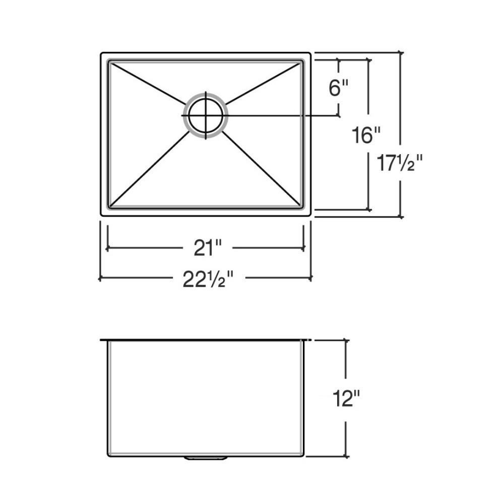 Julien 003972 J7 Utility Sink Undermount Single 21X16X12 2