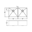Julien 003238 Classic Sink Undermount Double L18X18X10 R18X18X10 2