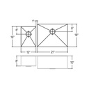 Julien 003962 J7 Sink Undermount Double L12X16X8 R21X18X10 2
