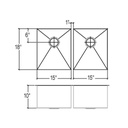 Julien 003949 J7 Sink Undermount Double L15X18X10 R15X18X10 2