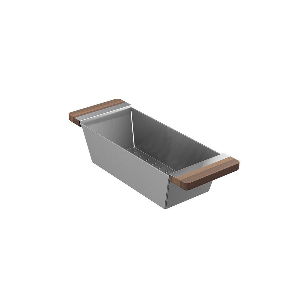 Julien 205038 Colander For Fira Sink W/Ledge Walnut Handles 6X17-1/4X4-1/4 1