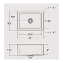 Prochef TM125-FS-241810 Proterra M125 Collection Farmhouse Sink With Single Bowl 2