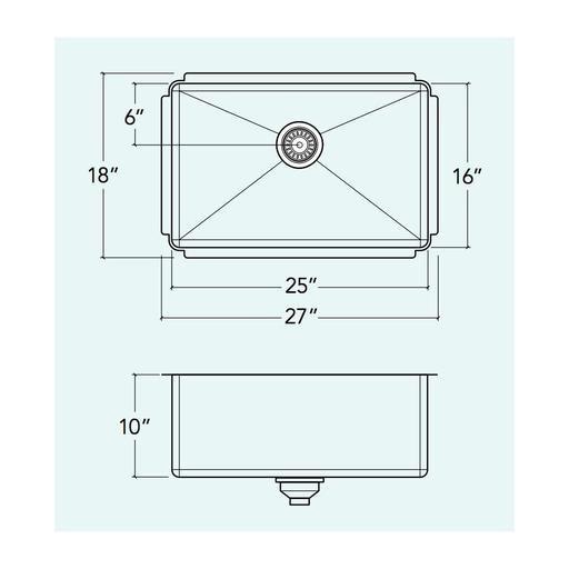 Prochef IH75-US-271810 Proinox H75 Collection Undermount Sink With Single Bowl 2