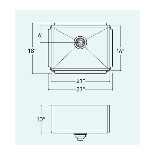Prochef IH75-US-231810 Proinox H75 Collection Undermount Sink With Single Bowl 2