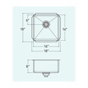 Prochef IH75-US-18188 Prolnox H75 Collection Undermount Sink With Single Bowl 2