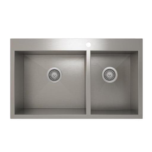 Prochef IH0-TR-33209 Proinox H0 Collection Topmount Sink With Double Bowl 1
