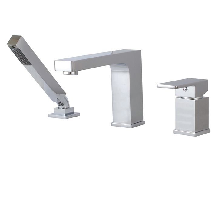 Aquabrass 86013 Madison 3 Piece Deckmount Tub Filler With Handshower Polished Chrome 1
