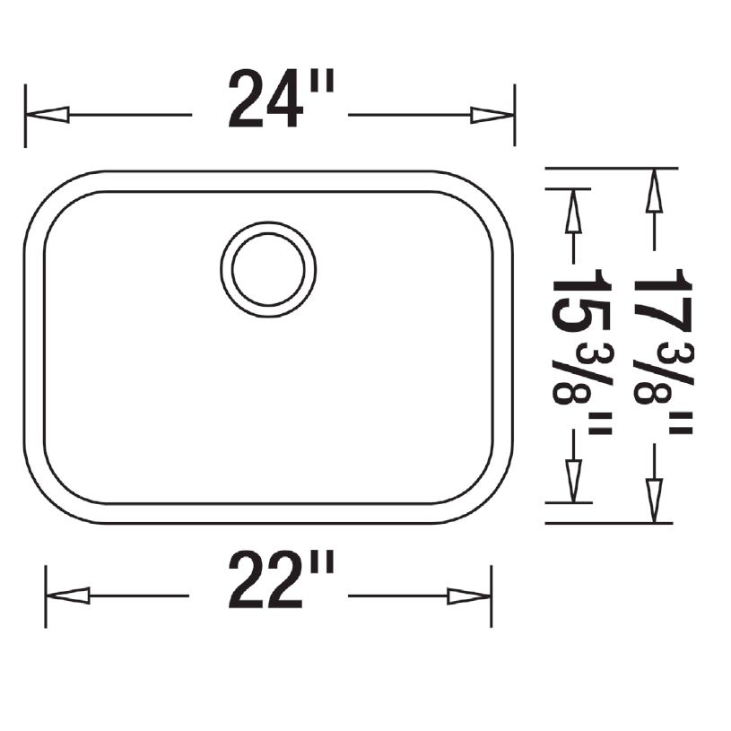 Blanco 400009 Essential U 1 Single Undermount Kitchen Sink 3