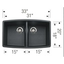 Blanco 401189 Performa U 2 Double Undermount Kitchen Sink 3
