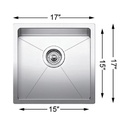 Blanco 401515 Quatrus R15 U Single Undermount Bar Sink 3