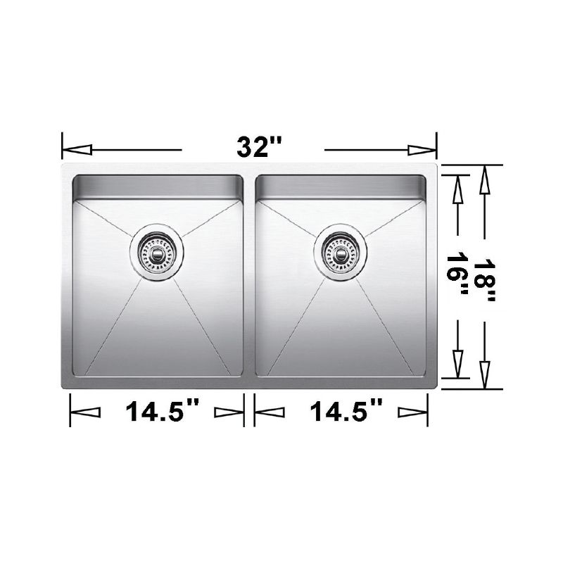 Blanco 401519 Quatrus R15 U 2 Stainless Steel Double Kitchen Sink 3