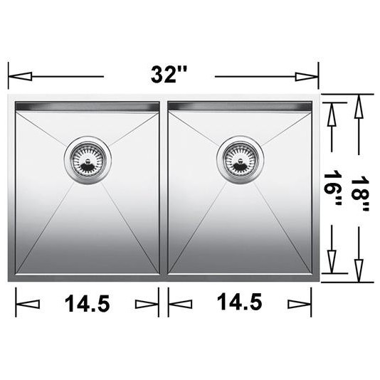 Blanco 401247 Quatrus U 2 Double Undermount Kitchen Sink 2