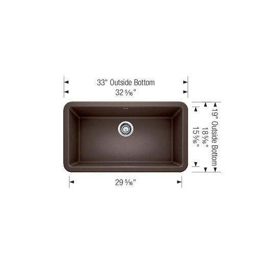Blanco 402128 Ikon 33 Single Kitchen Sink Front Apron Cinder 2