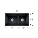 Blanco 402069 Precis U 1 3/4 Low Divide Double Sink Truffle 2