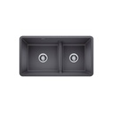 Blanco 402067 Precis U 1 3/4 Low Divide Double Sink Cinder 1