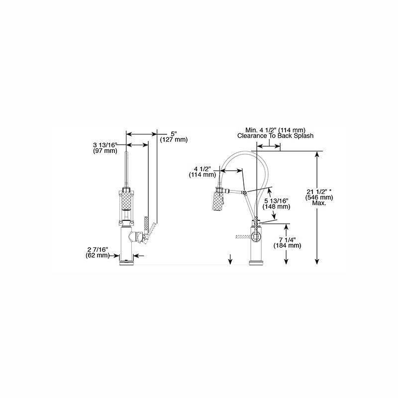 Brizo 64243LF Litze Smart Touch Articulating Faucet Luxe Gold 2