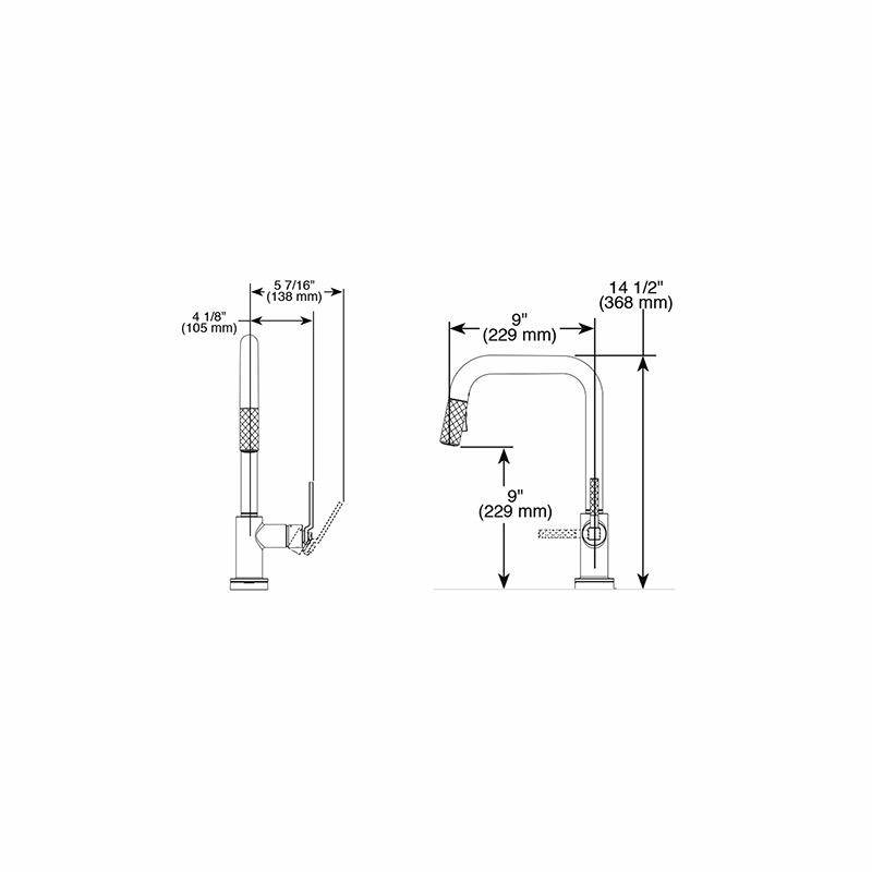 Brizo 64054LF Litze Smart Touch Pull Down Square Spout Faucet Luxe Gold 2