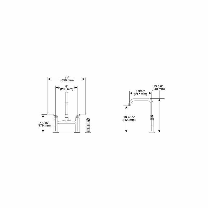 Brizo 62554LF Litze Bridge Faucet Square Spout Luxe Gold 2
