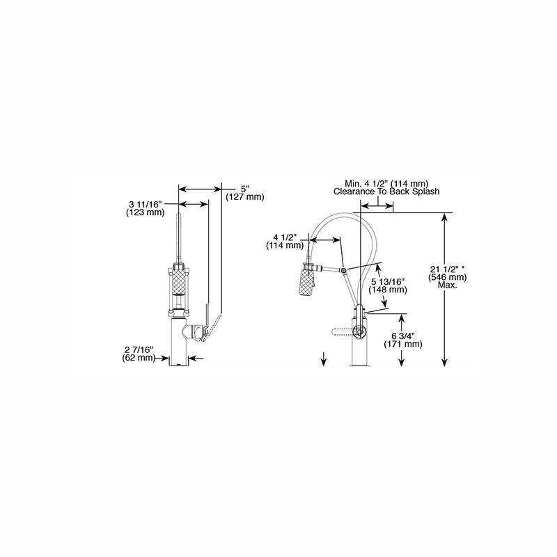 Brizo 63244LF Litze Articulating Kitchen Faucet Luxe Gold Matte Black 2