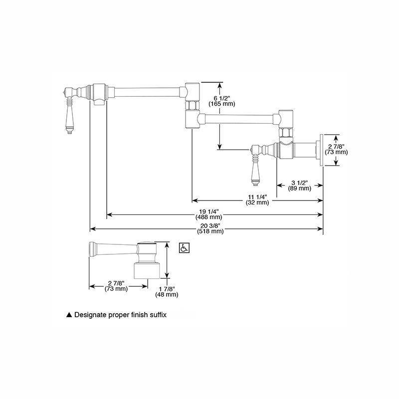 Brizo 62825LF Artesso Wall Mount Pot Filler Stainless 2