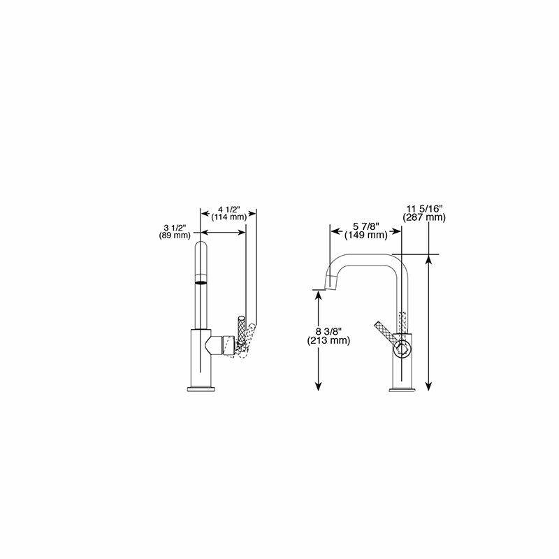 Brizo 61053LF Litze Square Spout Bar Faucet Luxe Gold Matte Black 2