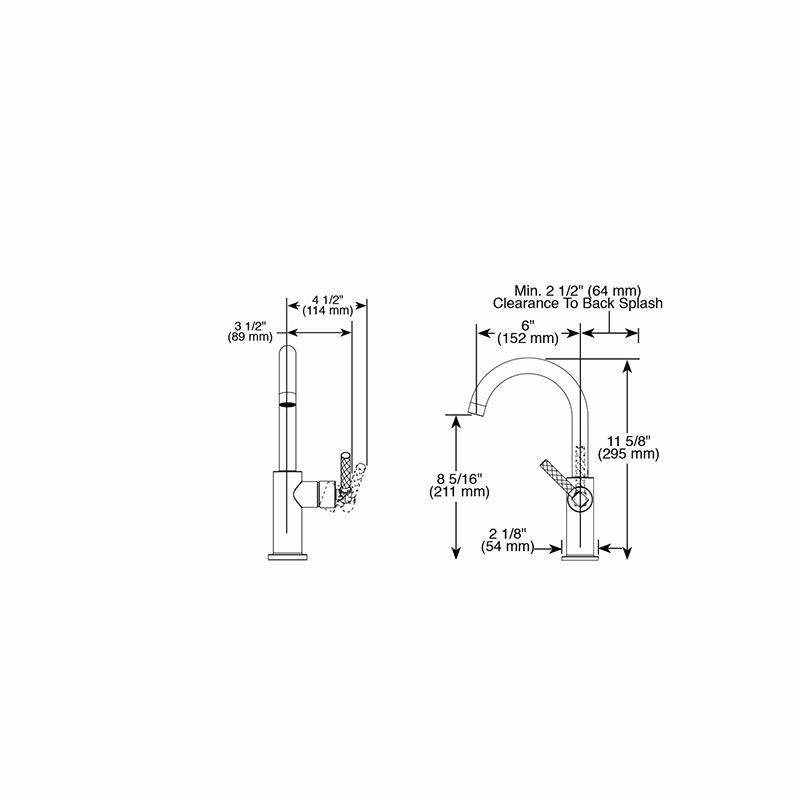 Brizo 61043LF Litze Arc Spout Bar Faucet Chrome 2