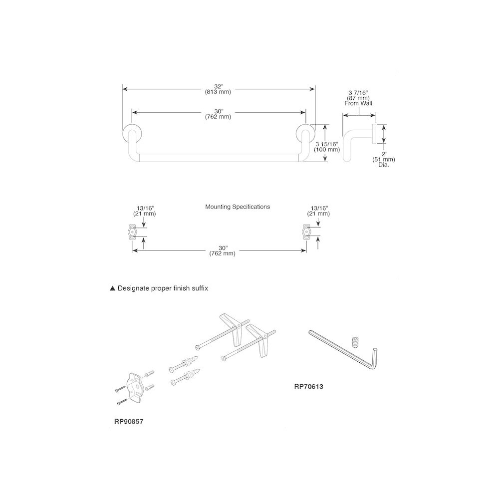 Brizo 693035 Litze 30" Towel Bar Luxe Nickel 2