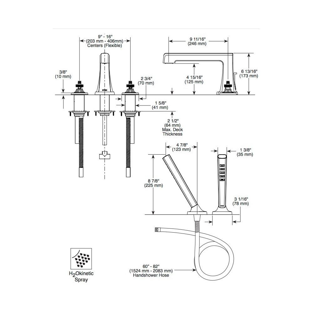 Brizo HL698 Levoir Roman Tub Handle Kit Luxe Steel 2