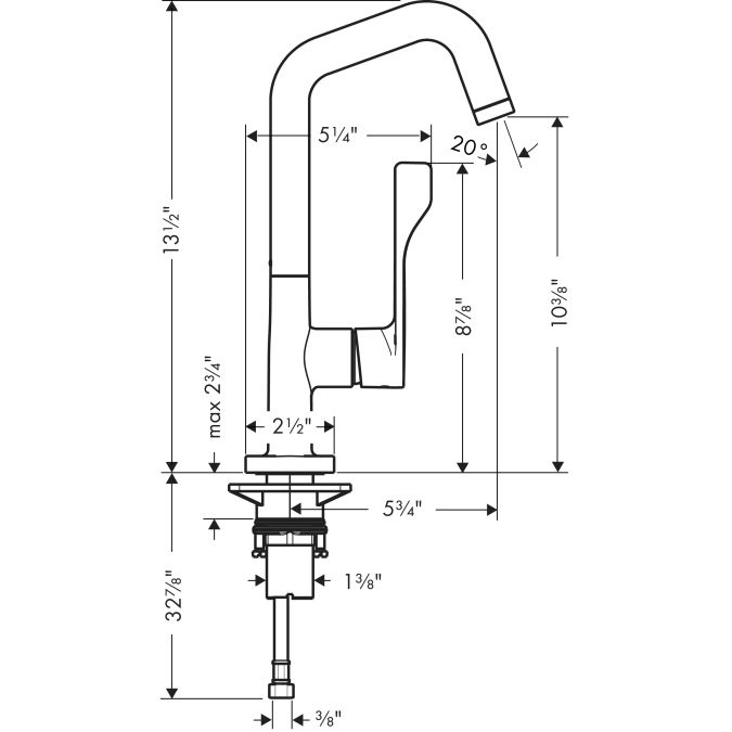 Hansgrohe 39851001 Axor Citterio Bar Faucet Chrome 2