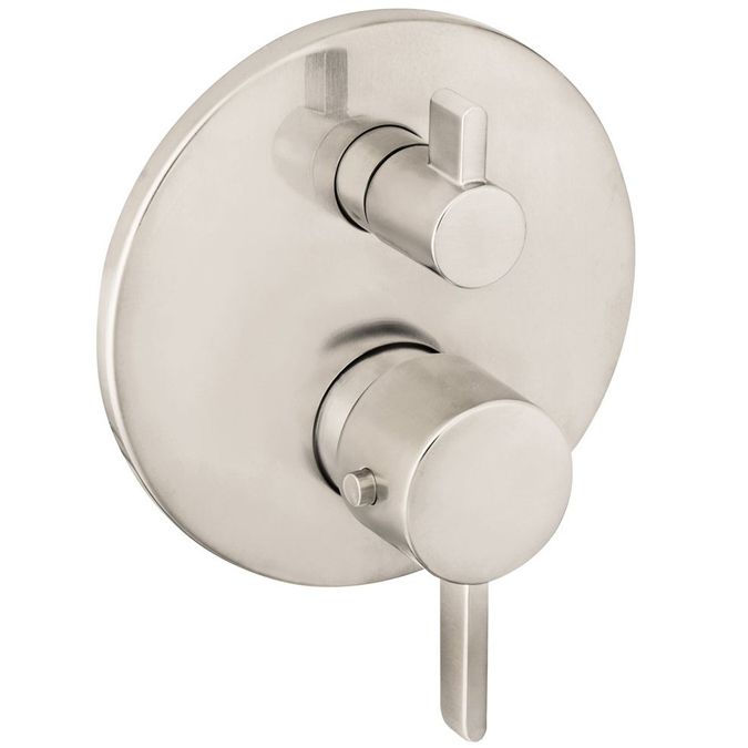 Hansgrohe 04231820 S Thermostat With Volume Control & Diverter Trim Brushed Nickel 1