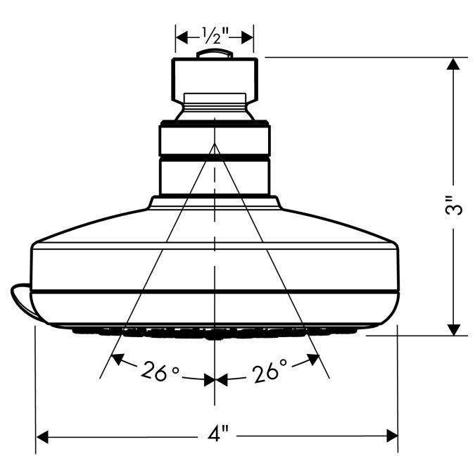 Hansgrohe 04071000 Croma E 100 3 Jet Showerhead Chrome 2